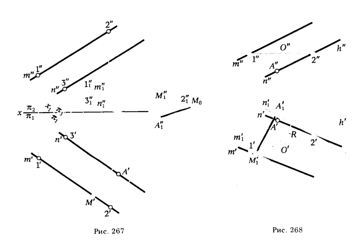 Рис 267-268.Определение расстояния между точкой и прямой, между параллельными прямыми