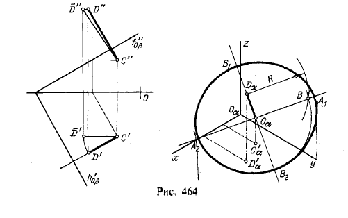 Рис 464.Прямоугольные аксонометрические проекции.Коэффициенты искажения и углы между осями
